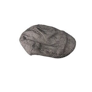 Amicale Camel Hair Newsboy Cabbie Mens Size S/M Brown/Beige Houndstooth‎ Lined